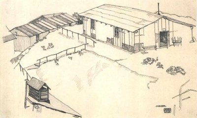House with Shed by Egon Schiele